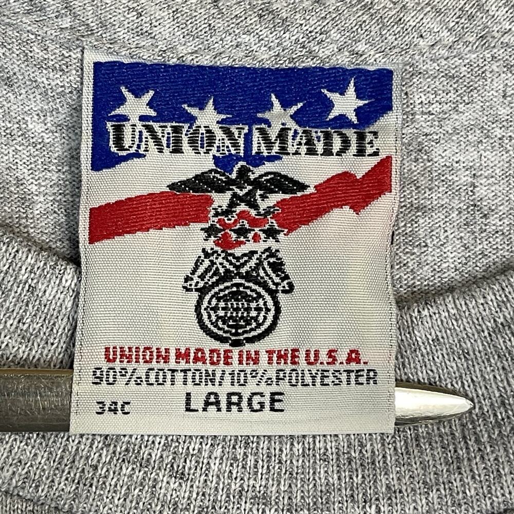 Union Made Tee Mens L Gray Rush Is Right Graphic … - image 3